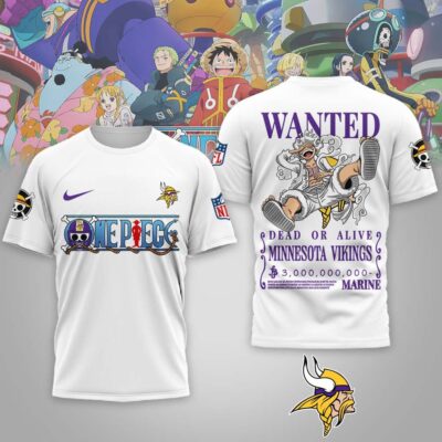 Minnesota Vikings | Premium NFL Wanted Monkey D Luffy 3D Shirt