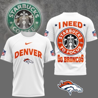 Denver Broncos | Premium NFL Starbucks Fan 3D Shirt