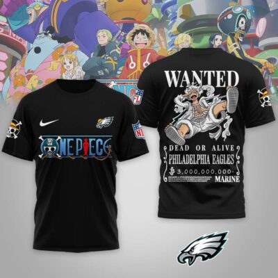 Philadelphia Eagles | Premium NFL Wanted Monkey D Luffy 3D Shirt