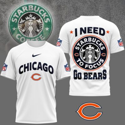 Chicago Bears | Premium NFL Starbucks Fan 3D Shirt