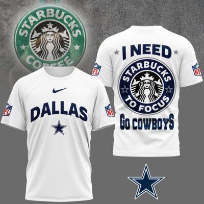 Dallas Cowboys | Premium NFL Starbucks Fan 3D Shirt