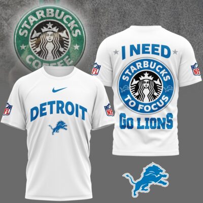 Detroit Lions | Premium NFL Starbucks Fan 3D Shirt