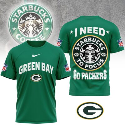 Green Bay Packers | Premium NFL Starbucks Fan 3D Shirt