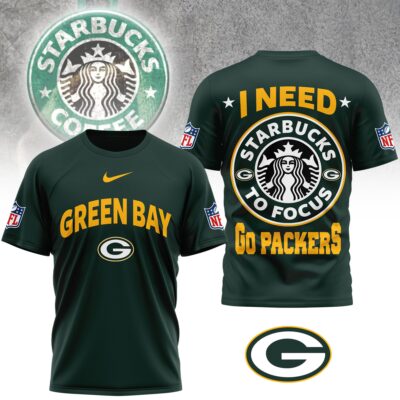 Green Bay Packers | Premium NFL Starbucks Fan 3D Shirt