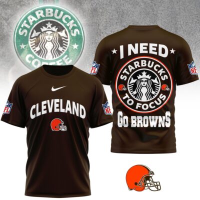 Cleveland Browns | Premium NFL Starbucks Fan 3D Shirt
