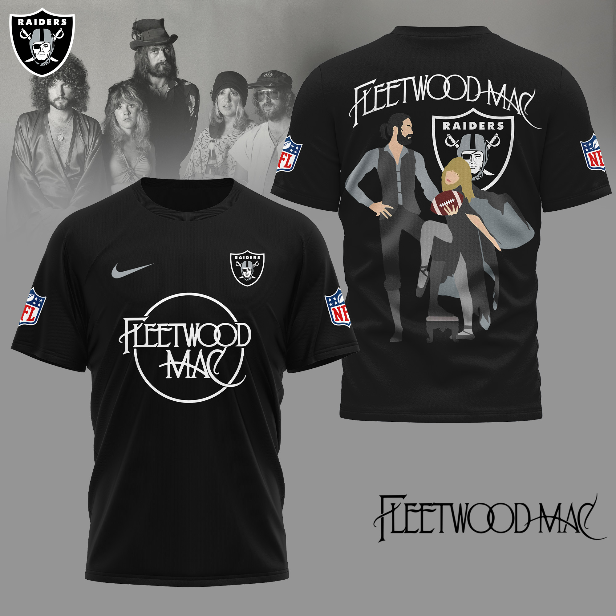 Las Vegas Raiders | Premium NFL and Fleetwood Mac 3D Shirt - Image 3
