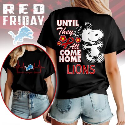 Detroit Lions | Premium NFL Snoopy Red Friday 3D Shirt