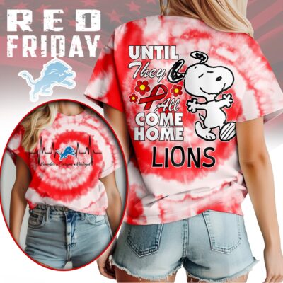 Detroit Lions | Premium NFL Snoopy Red Friday 3D Shirt