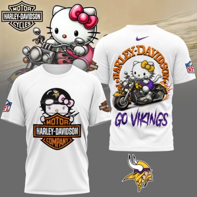 Minnesota Vikings | Premium NFL Hello Kitty Harley Davidson 3D Shirt