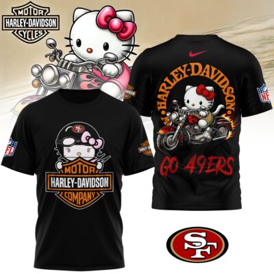 San Francisco 49ers | Premium NFL Hello Kitty Harley Davidson 3D Shirt