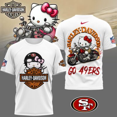 San Francisco 49ers | Premium NFL Hello Kitty Harley Davidson 3D Shirt