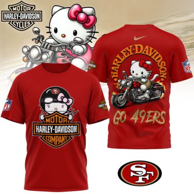 San Francisco 49ers | Premium NFL Hello Kitty Harley Davidson 3D Shirt