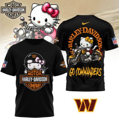 Washington Commanders | Premium NFL Hello Kitty Harley Davidson 3D Shirt