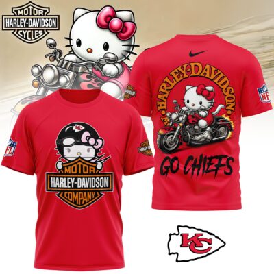 Kansas City Chiefs | Premium NFL Hello Kitty Harley Davidson 3D Shirt