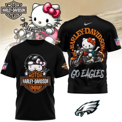 Philadelphia Eagles | Premium NFL Hello Kitty Harley Davidson 3D Shirt