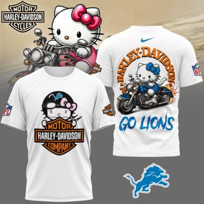 Detroit Lions | Premium NFL Hello Kitty Harley Davidson 3D Shirt