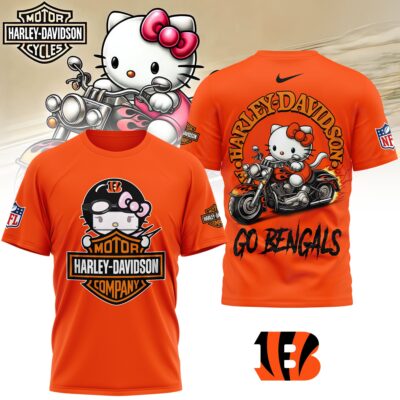 Cincinnati Bengals | Premium NFL Hello Kitty Harley Davidson 3D Shirt