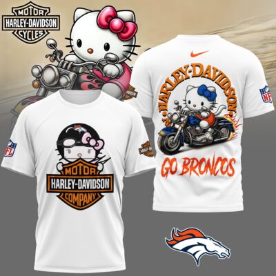 Denver Broncos | Premium NFL Hello Kitty Harley Davidson 3D Shirt