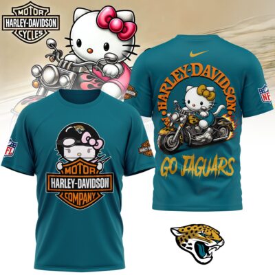 Jacksonville Jaguars | Premium NFL Hello Kitty Harley Davidson 3D Shirt