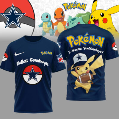 Dallas Cowboys | Premium NFL I Choose You Pikachu 3D Shirt