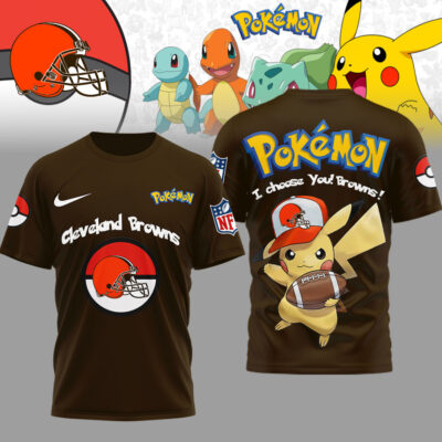 Cleveland Browns | Premium NFL I Choose You Pikachu 3D Shirt