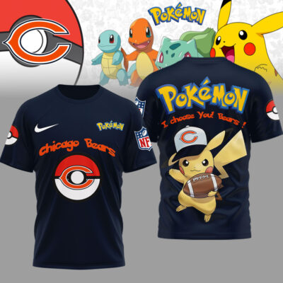Chicago Bears | Premium NFL I Choose You Pikachu 3D Shirt