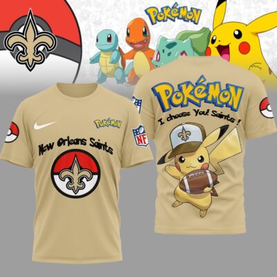 New Orleans Saints | Premium NFL I Choose You Pikachu 3D Shirt