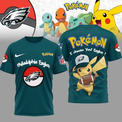 Philadelphia Eagles | Premium NFL I Choose You Pikachu 3D Shirt