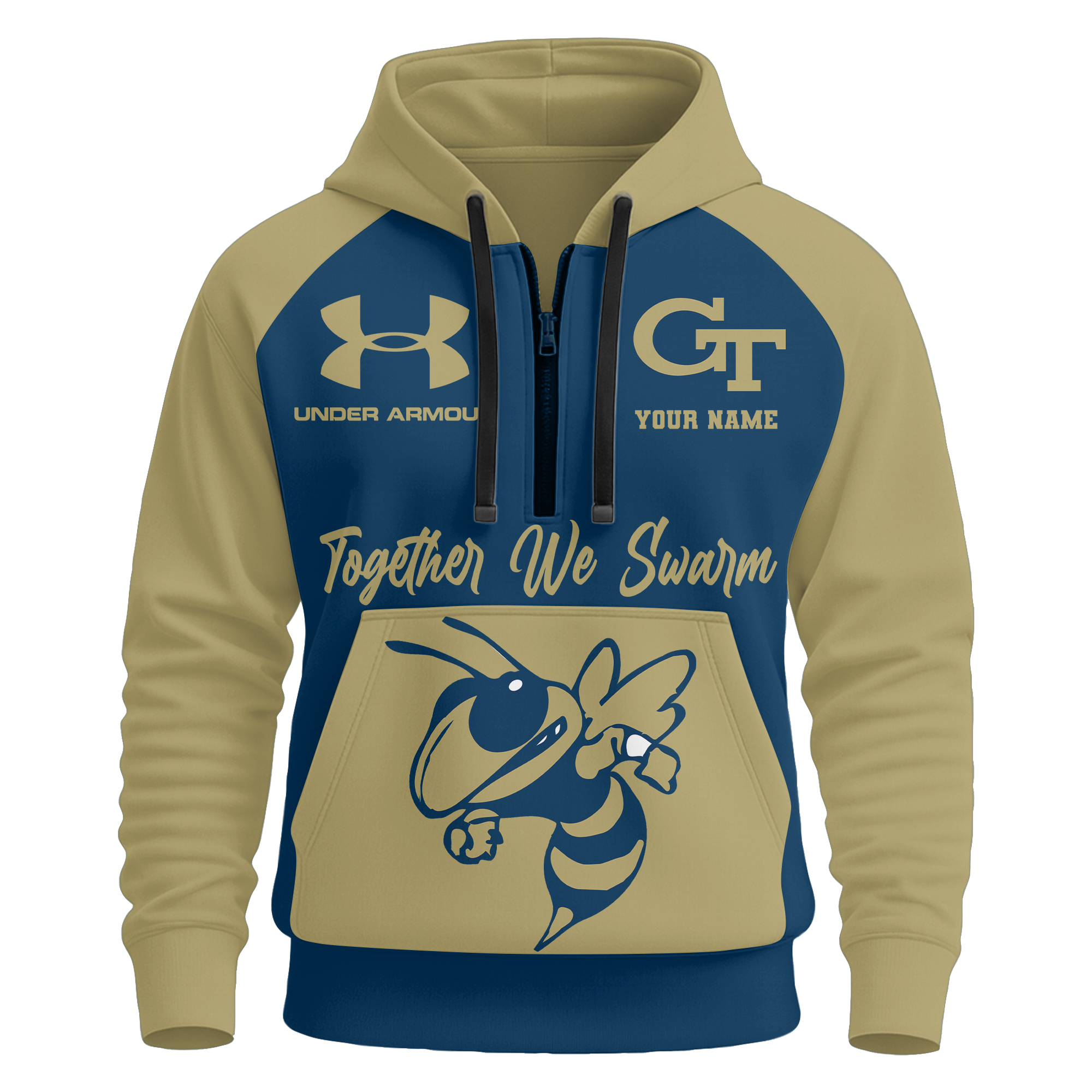 Georgia Tech Yellow Jackets | Premium NCAA Under Armour Halfzip Hoodie - Image 2