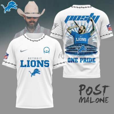 Detroit Lions | Premium NFL Post Malone Fan 3D Shirt