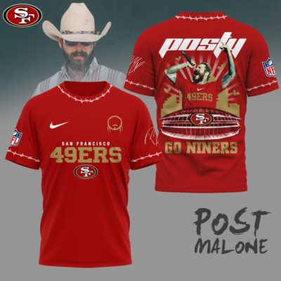 San Francisco 49ers | Premium NFL Post Malone Fan 3D Shirt