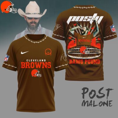 Cleveland Browns | Premium NFL Post Malone Fan 3D Shirt