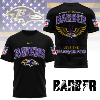Baltimore Ravens | Premium NFL Barber Fan 3D Shirt