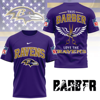 Baltimore Ravens | Premium NFL Barber Fan 3D Shirt
