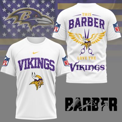 Minnesota Vikings | Premium NFL Barber Fan 3D Shirt