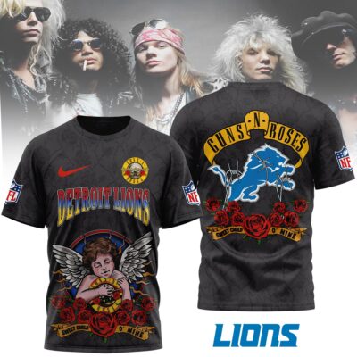 Detroit Lions | Premium NFL Guns N Roses 3D Shirt - S