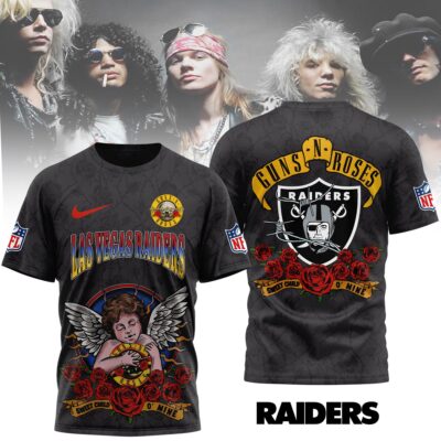 Las Vegas Raiders | Premium NFL Guns N Roses 3D Shirt - S