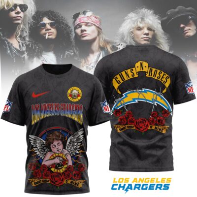 Los Angeles Chargers | Premium NFL Guns N Roses 3D Shirt