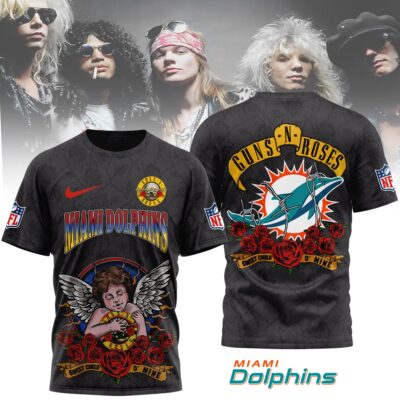 Miami Dolphins | Premium NFL Guns N Roses 3D Shirt