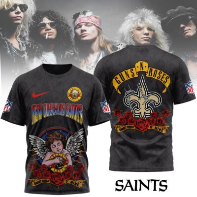 New Orleans Saints | Premium NFL Guns N Roses 3D Shirt