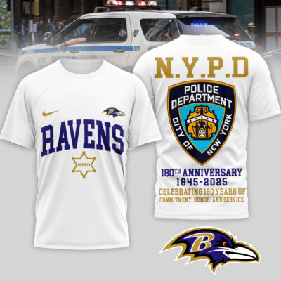 Baltimore Ravens | Premium NFL N.Y.P.D 180th Anniversary 3D Shirt