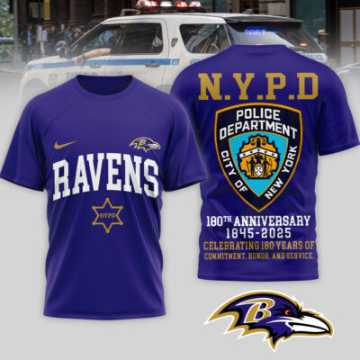 Baltimore Ravens | Premium NFL N.Y.P.D 180th Anniversary 3D Shirt