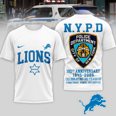 Detroit Lions | Premium NFL N.Y.P.D 180th Anniversary 3D Shirt