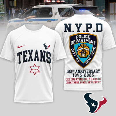 Houston Texans | Premium NFL N.Y.P.D 180th Anniversary 3D Shirt
