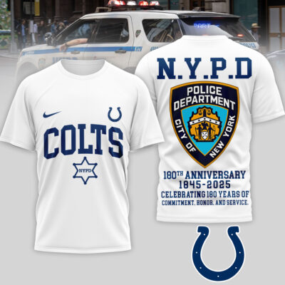 Indianapolis Colts | Premium NFL N.Y.P.D 180th Anniversary 3D Shirt