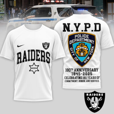 Las Vegas Raiders | Premium NFL N.Y.P.D 180th Anniversary 3D Shirt
