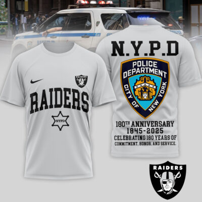 Las Vegas Raiders | Premium NFL N.Y.P.D 180th Anniversary 3D Shirt