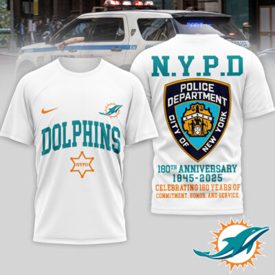 Miami Dolphins | Premium NFL N.Y.P.D 180th Anniversary 3D Shirt