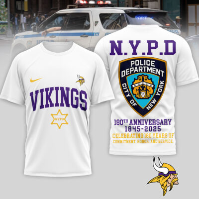 Minnesota Vikings | Premium NFL N.Y.P.D 180th Anniversary 3D Shirt