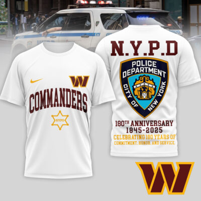 Washington Commanders | Premium NFL N.Y.P.D 180th Anniversary 3D Shirt